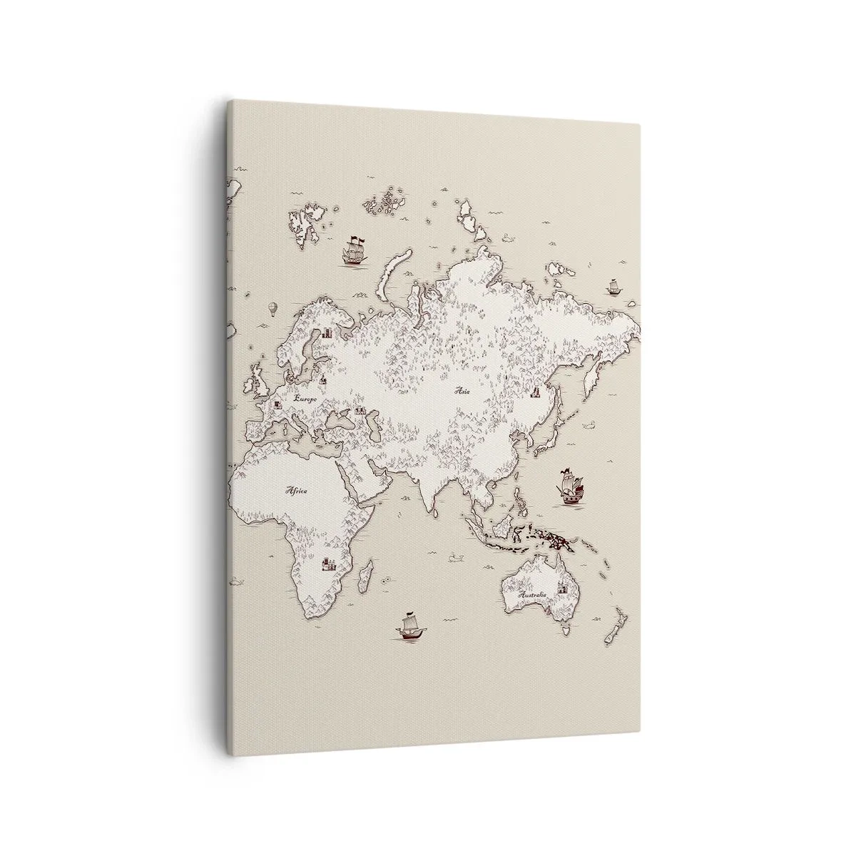 Schilderen op canvas - Reis rond de wereld - 50x70 cm