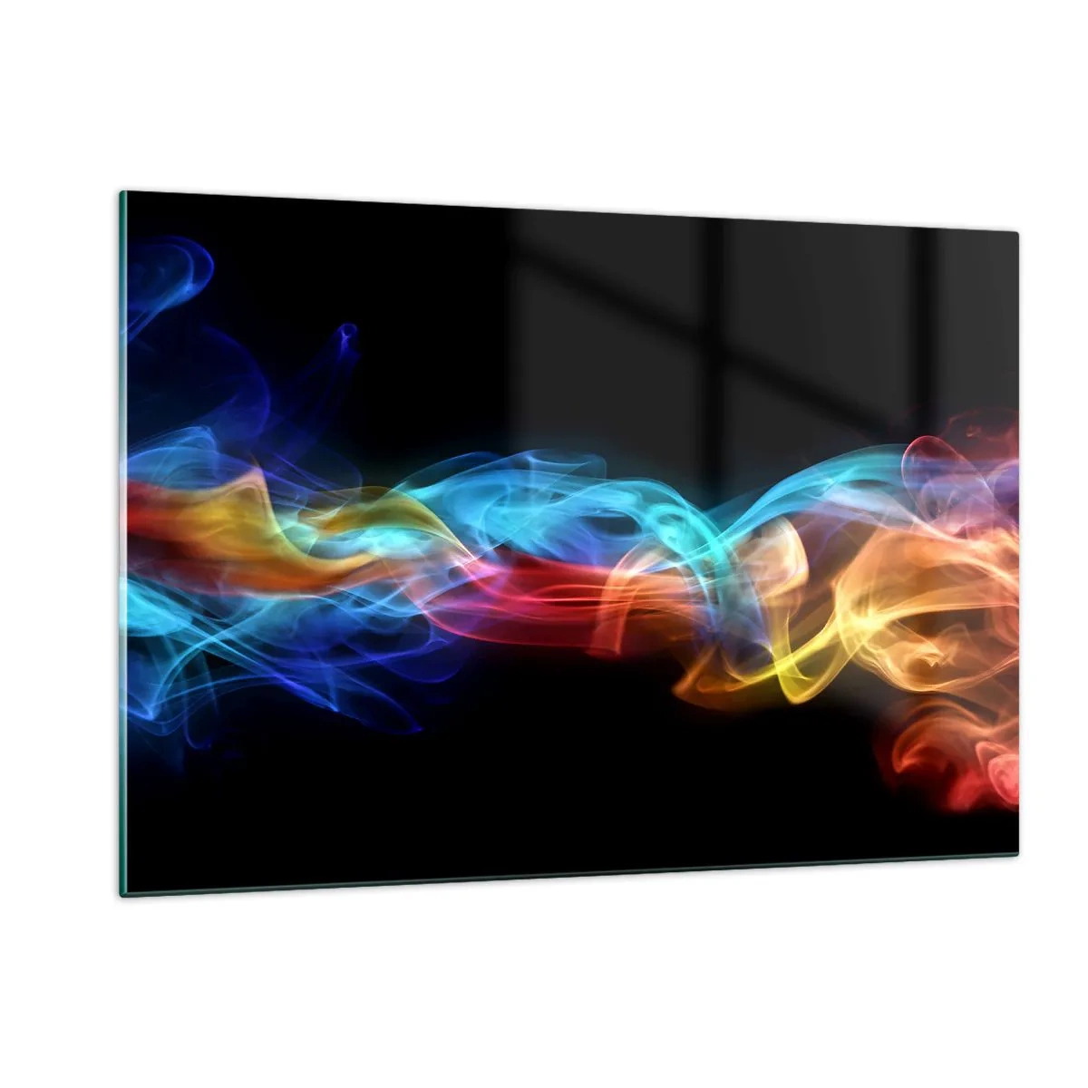 Schilderen op glas - Regenboogdans van nevels - 120x80 cm