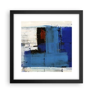Poster in een zwarte lijst - Het geheim van blauw - 30x30 cm