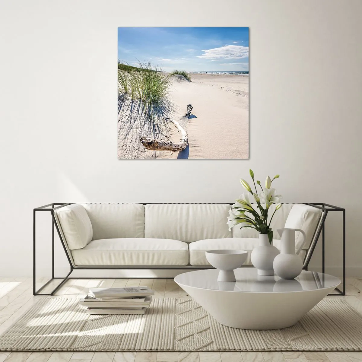 Schilderen op glas - De mooiste zandstrand? Oostzee-strand - 30x30 cm