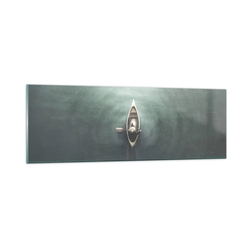 Schilderen op glas - Door het maanmeer - 90x30 cm