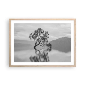 Een poster in een licht eiken lijst - Er is zo'n land - 70x50 cm