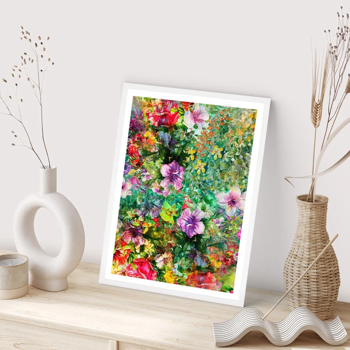 Poster in een witte lijst - In bloemen voor verderf - 40x50 cm