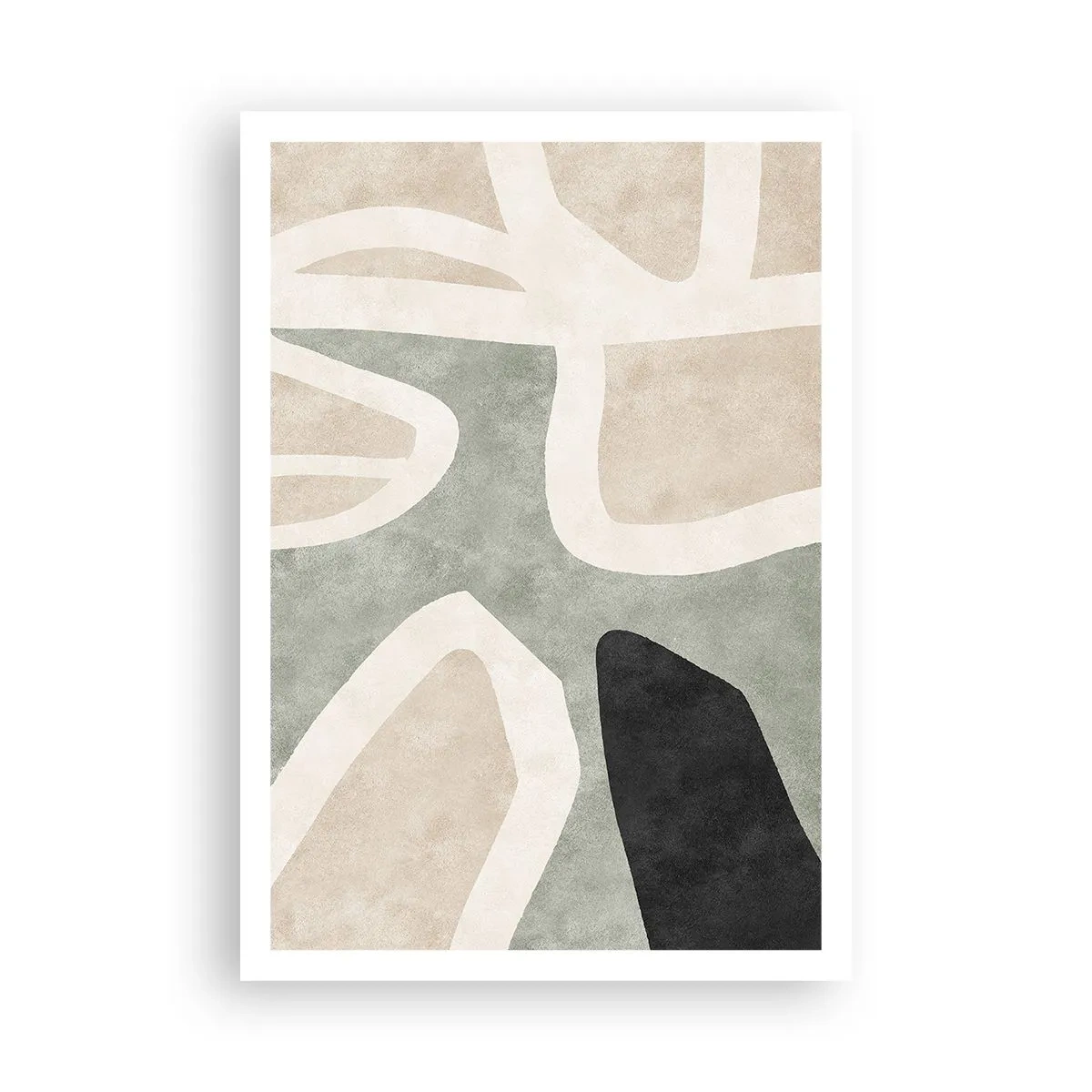 Poster - Compositie met een zwart motief - 70x100 cm