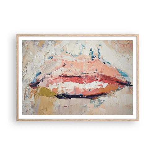 Een poster in een licht eiken lijst - Het wekt de zintuigen - 100x70 cm