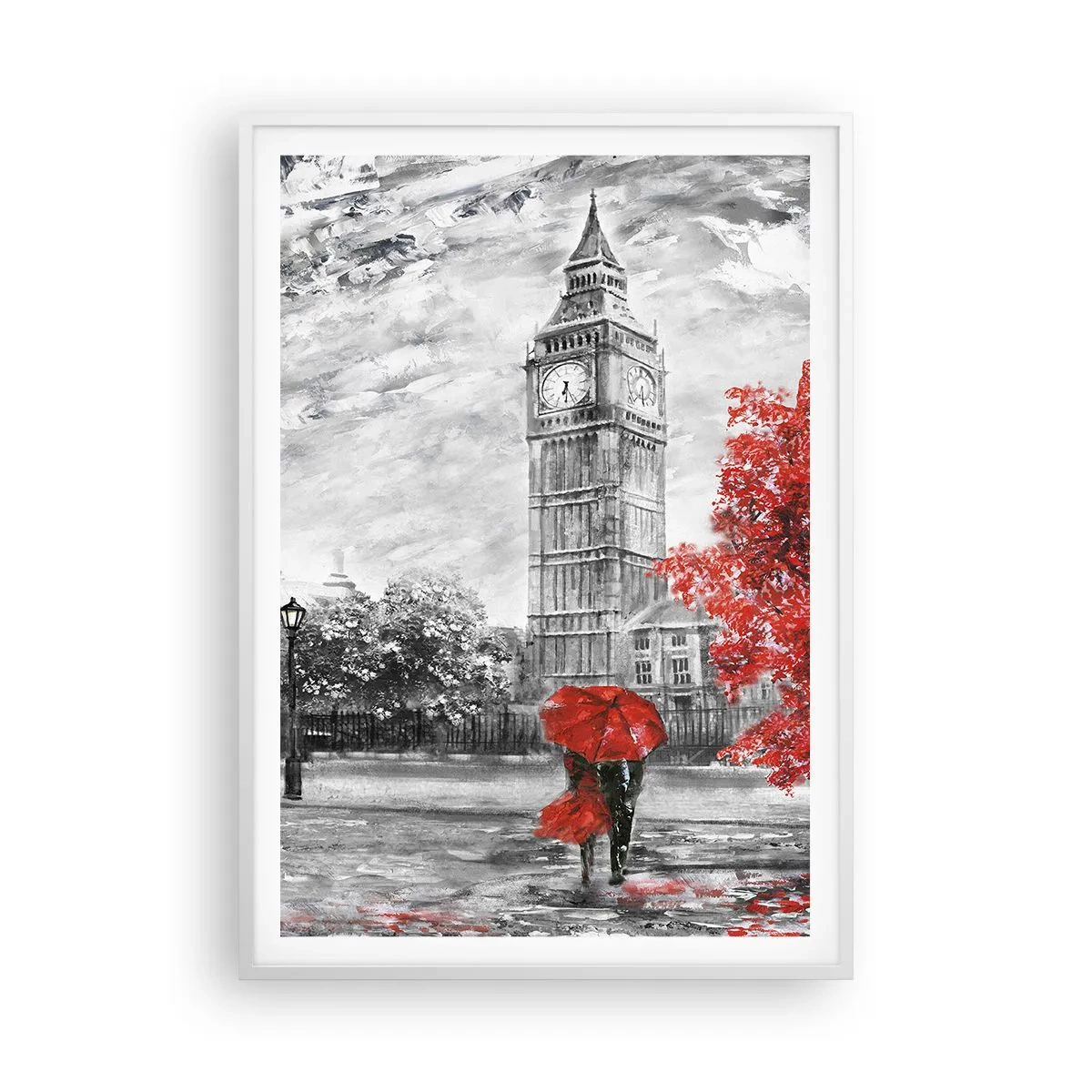 Poster in een witte lijst - Een spannende dag - 70x100 cm