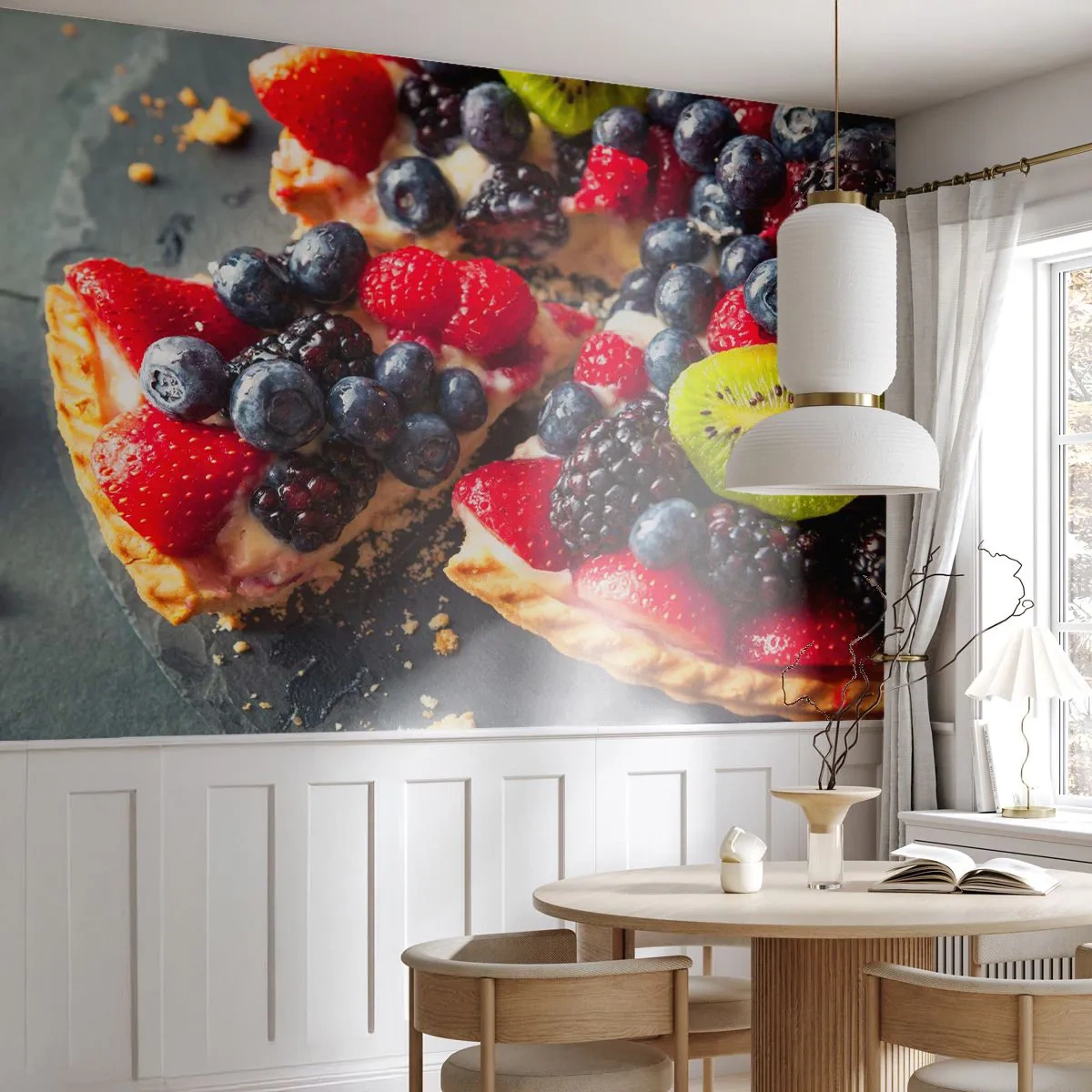 Fotobehang Premium Canvas - Dolce vita! - Gastronomie, Taart met fruit, Taart - 250x175 cm