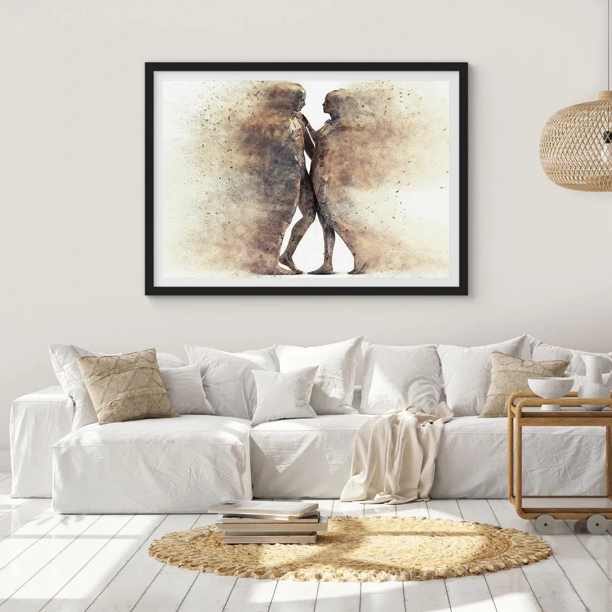 Poster in een zwarte lijst - Ze verrezen uit het stof tot liefde - 91x61 cm