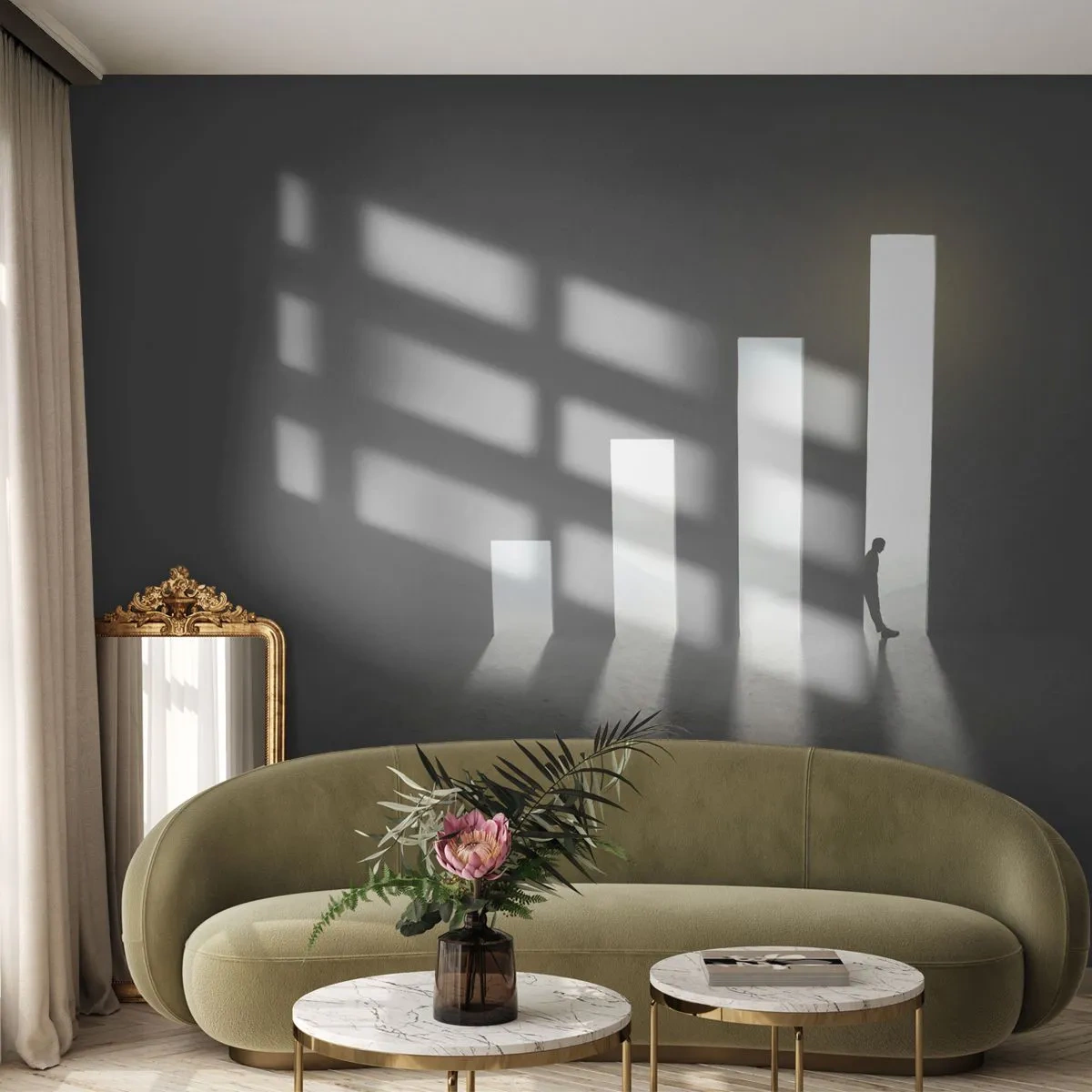 Fotobehang op maat Zelfklevend Deluxe Sticker - Succes - impressie - Bedrijf, Architectuur, Man