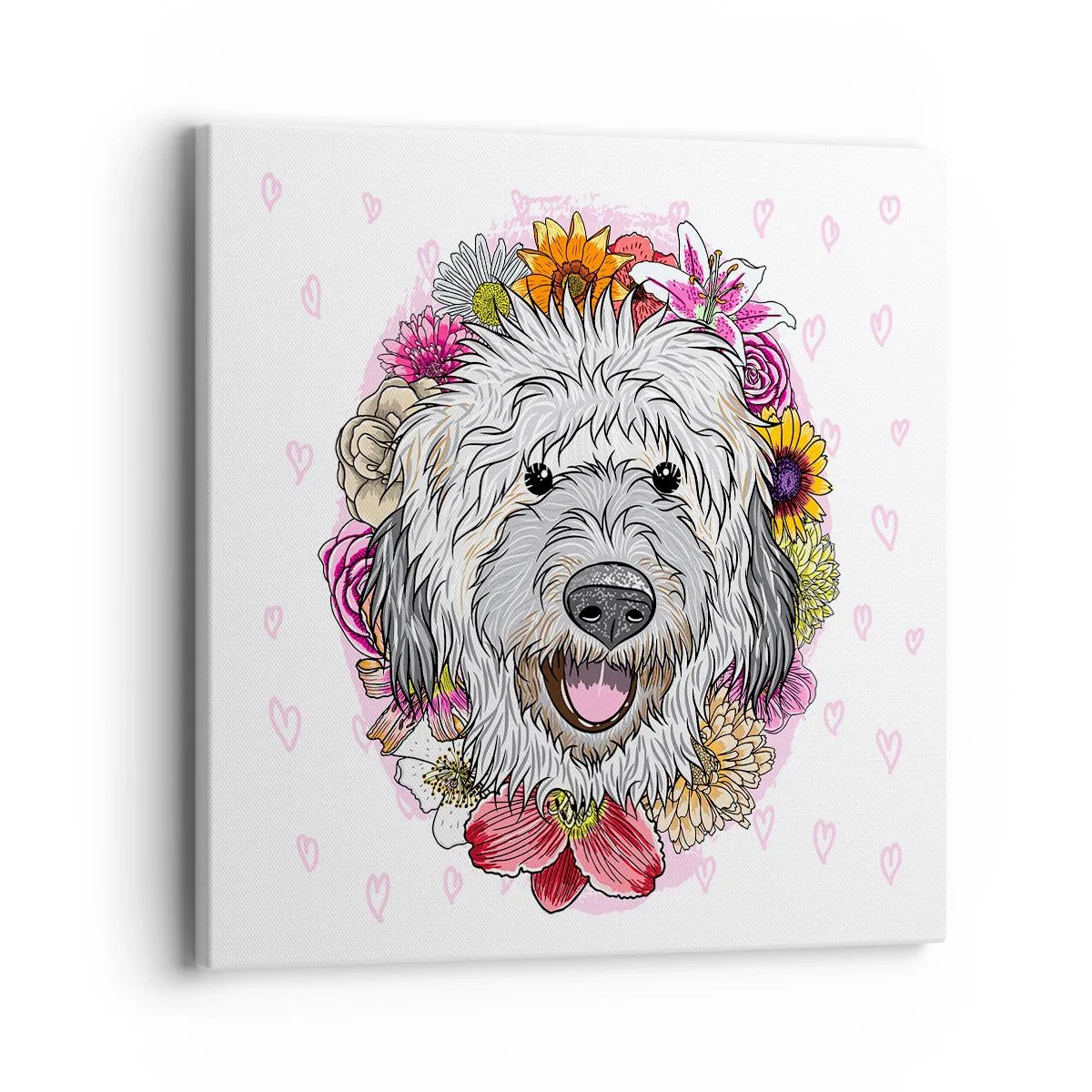 Schilderen op canvas - Puppy vreugde - 40x40 cm