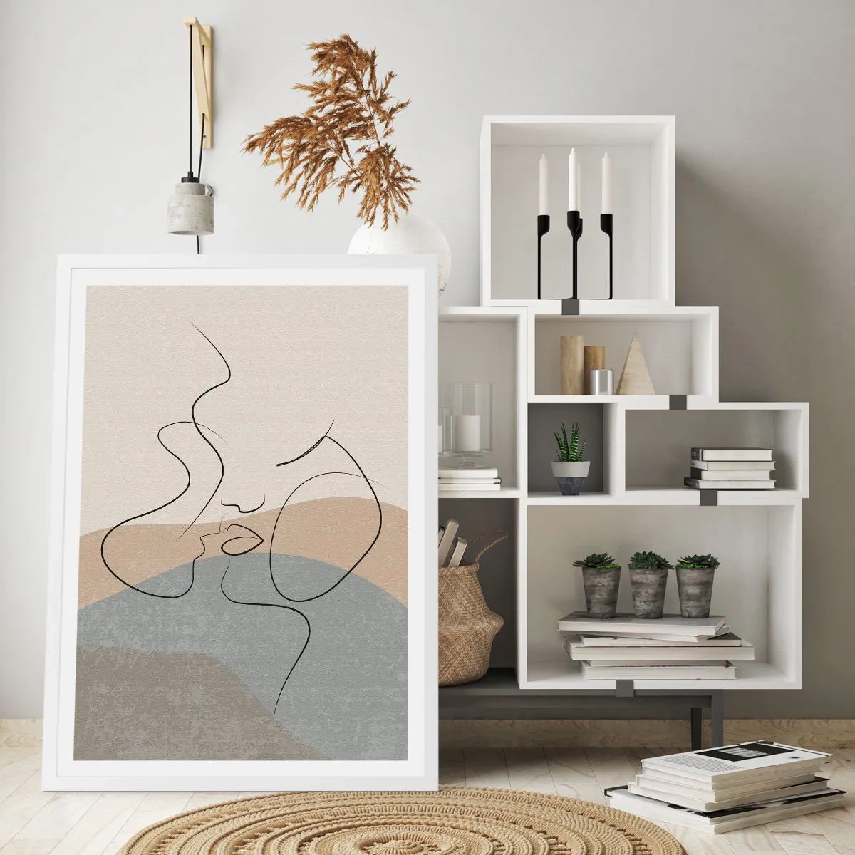 Poster in een witte lijst - Als een penseelstreek - 61x91 cm