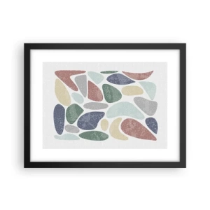 Poster in een zwarte lijst - Een mozaïek van poederkleuren - 40x30 cm