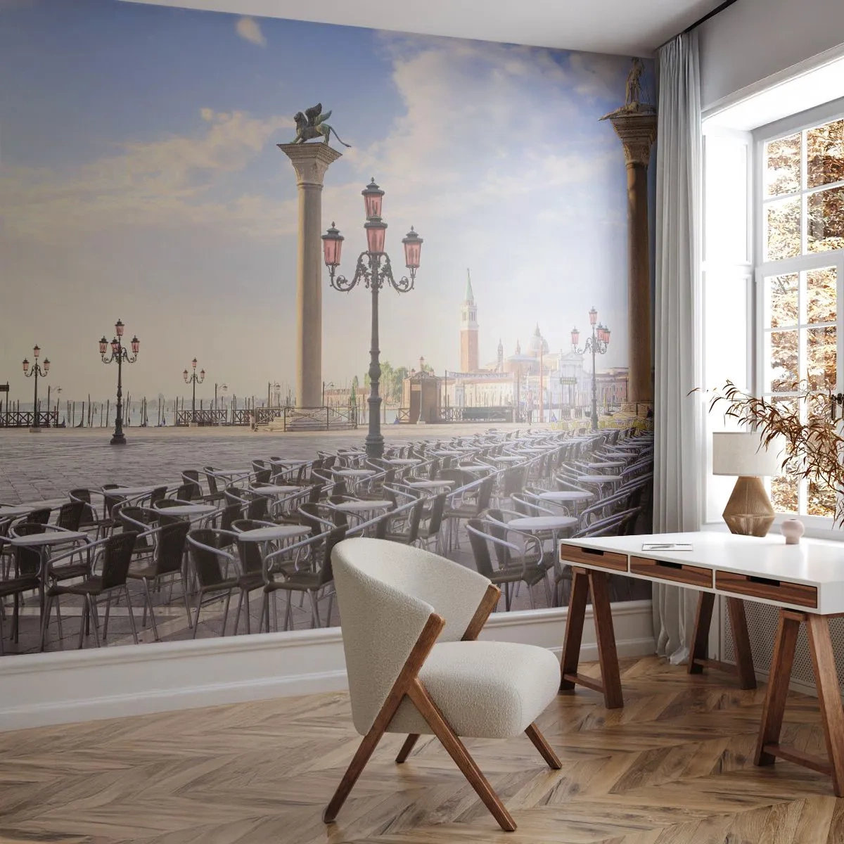 Zelfklevend Fotobehang Deluxe Sticker - We nodigen je uit, alles staat klaar - Architectuur, Stad, Venetië - 250x175 cm