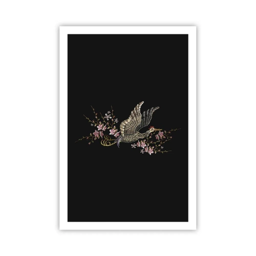 Poster - Exotische geborduurde vogel - 61x91 cm