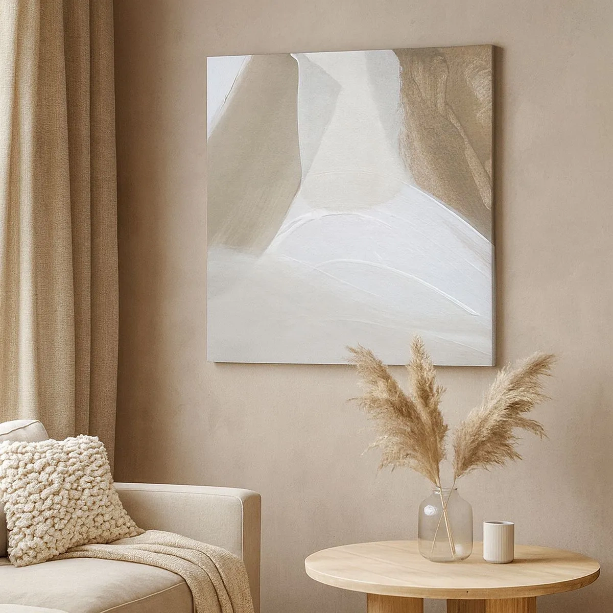 Schilderen op canvas - Een golf van wit - 30x30 cm