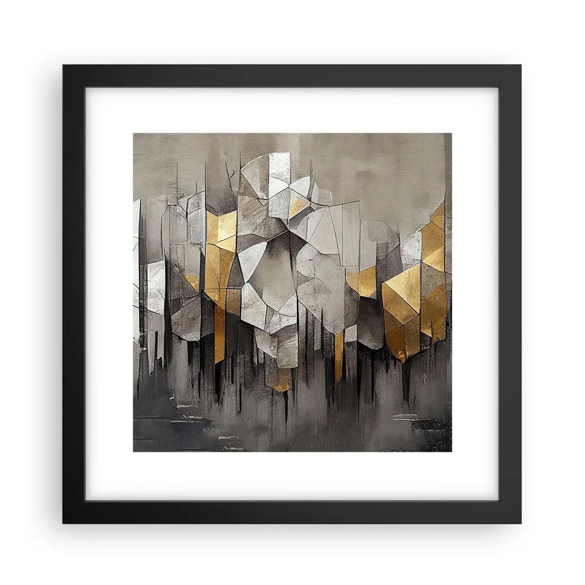 Poster in een zwarte lijst - Compositie van ijs en licht - 30x30 cm