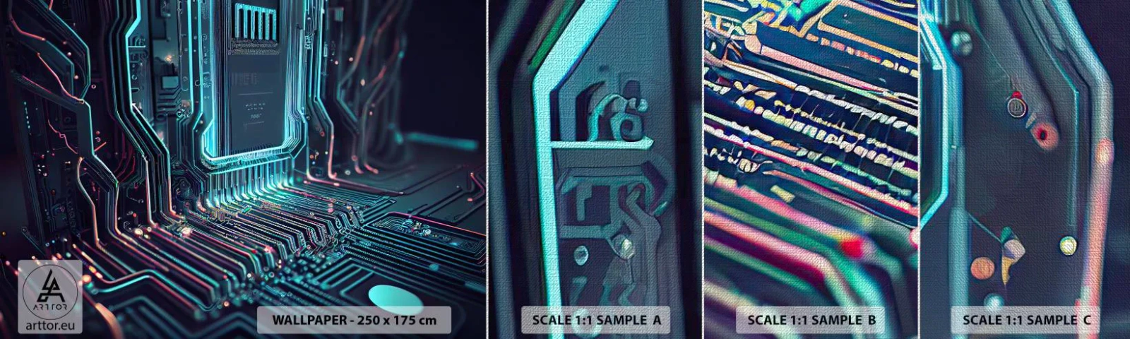 Fotobehang Monster Premium Canvas - Ik ben aan het denken… - Technologie, Computer, Verwerker - 100x30 cm