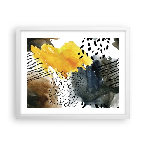 Poster in een witte lijst - Een ontmoeting van de elementen - 50x40 cm