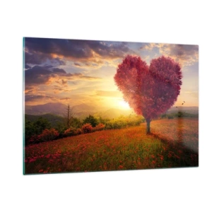 Schilderen op glas - Het raakt het hart - 120x80 cm