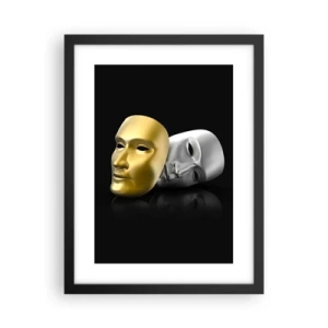Poster in een zwarte lijst - Het leven is theater - 30x40 cm