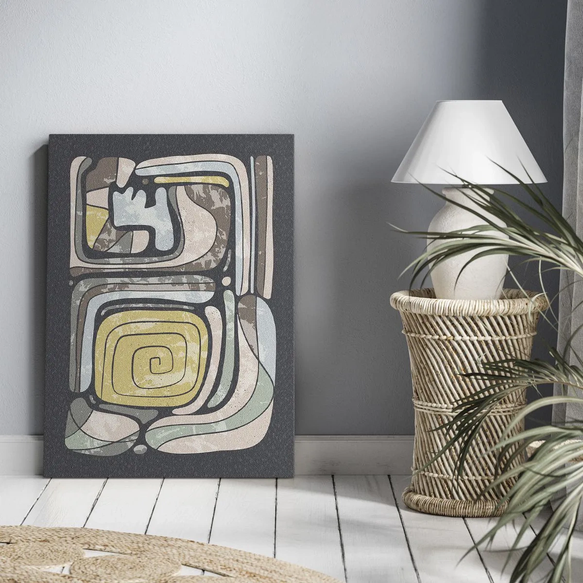 Schilderen op canvas - Abstractie in de precolumbiaanse geest - 50x70 cm