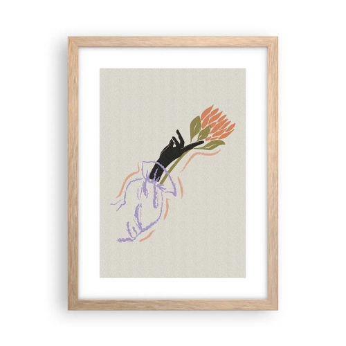 Een poster in een licht eiken lijst - Zusterlijke aanraking - 30x40 cm