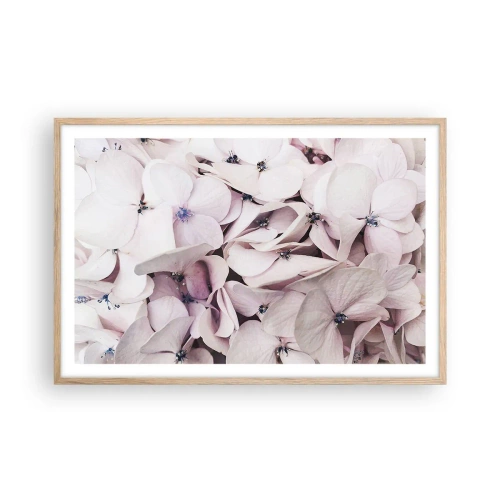 Een poster in een licht eiken lijst - In een vloed van bloemen - 91x61 cm