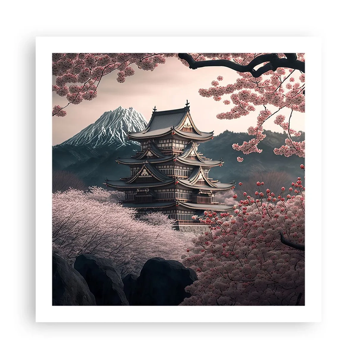 Poster - Het land van de kersenbloesem - 60x60 cm