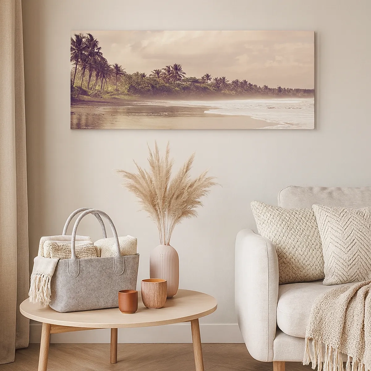 Schilderen op canvas - De streling van de golven - 30x30 cm