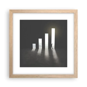 Een poster in een licht eiken lijst - Succes - impressie - 30x30 cm