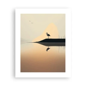 Poster - Heer op het meer - 40x50 cm