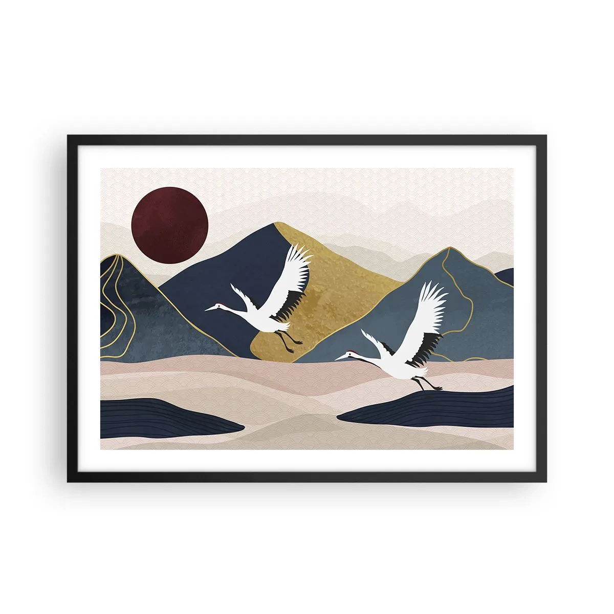 Poster in een zwarte lijst - Het is weer een dag GEGAAN - 70x50 cm