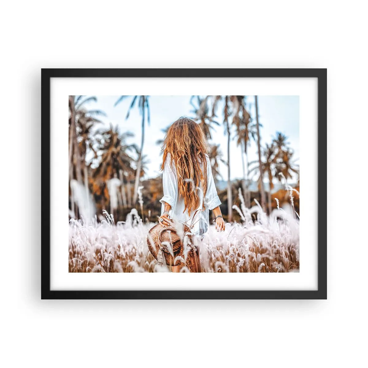 Poster in een zwarte lijst - Geboren uit graspluis - 50x40 cm