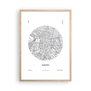 Een poster in een licht eiken lijst - Anatomie van Madrid - 50x70 cm