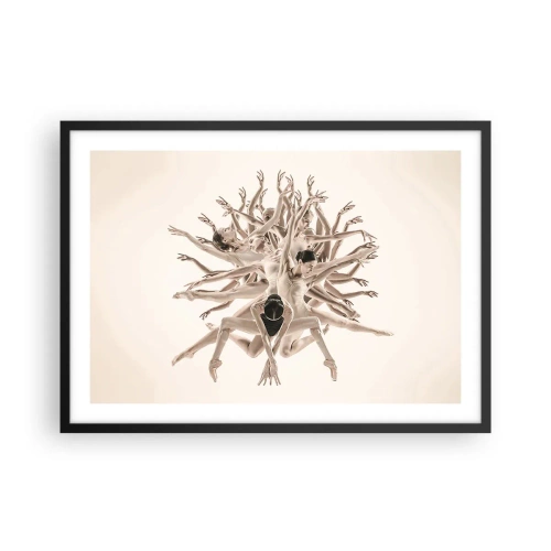 Poster in een zwarte lijst - Bloeiend in dans - 70x50 cm