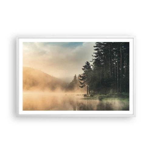 Poster in een witte lijst - De geboorte van de dag - 91x61 cm