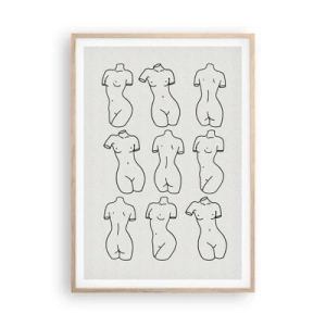 Een poster in een licht eiken lijst - Alleen Venus - 70x100 cm