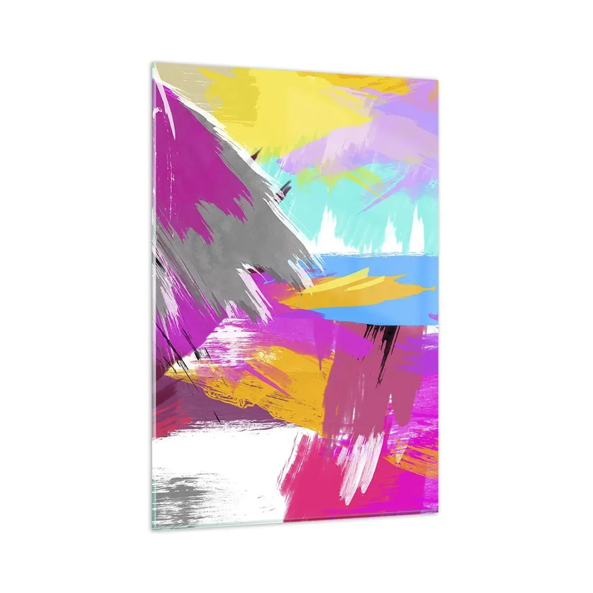 Schilderen op glas - Man, man, man en weer man - 80x120 cm