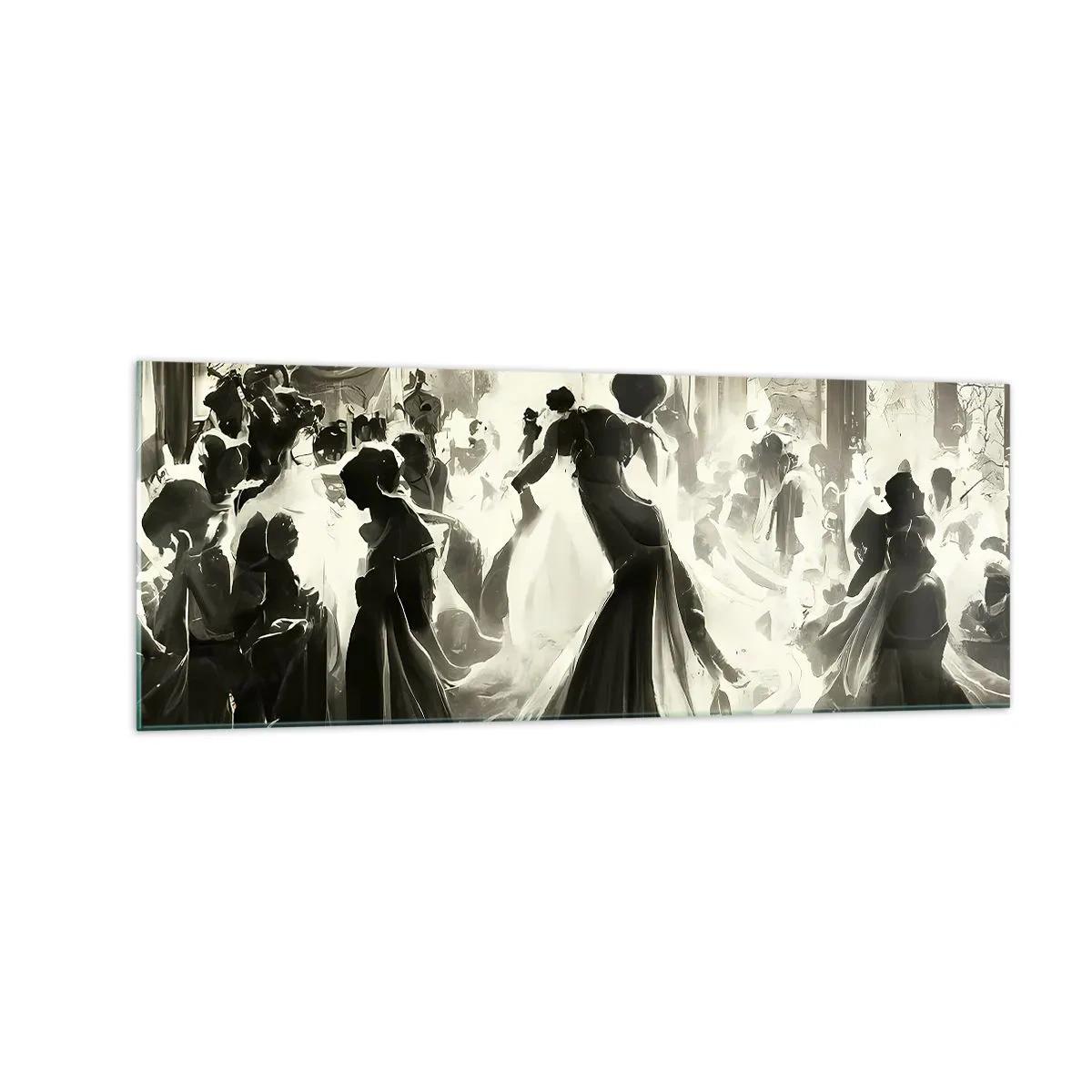 Schilderen op glas - De grote maskerade - 140x50 cm