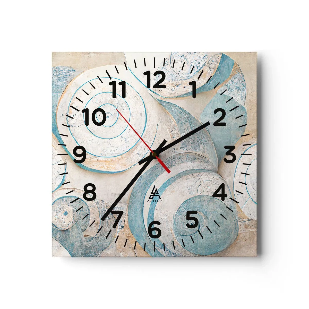 Wandklok - Klok - Wat zit er in de schelp? - 40x40 cm
