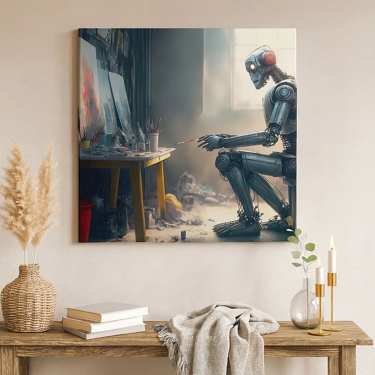 Schilderen op canvas - De scheppingsdaad - 30x30 cm