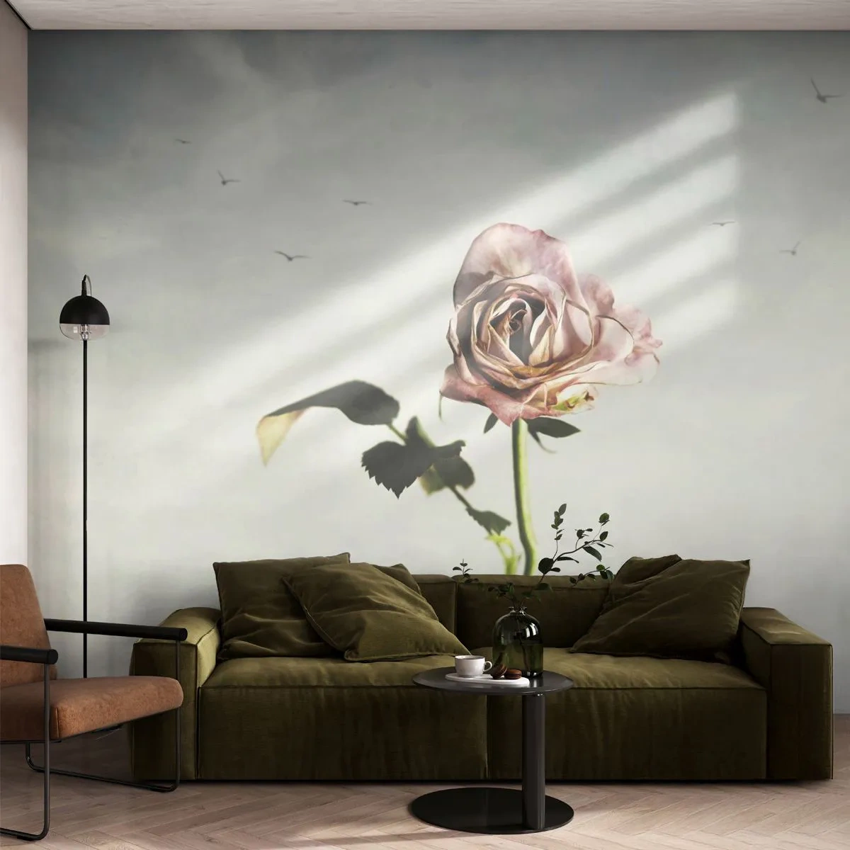 Zelfklevend Fotobehang Deluxe Sticker - Begroeting van de lente - Roos, Bloem, Deel - 250x175 cm