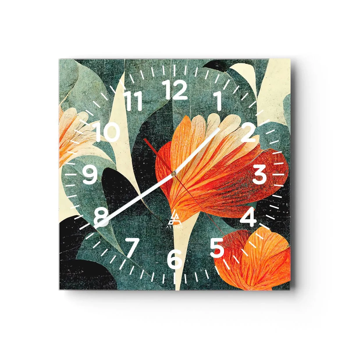 Wandklok - Klok - De hitte van de tropen en de koelte van het groen - 30x30 cm