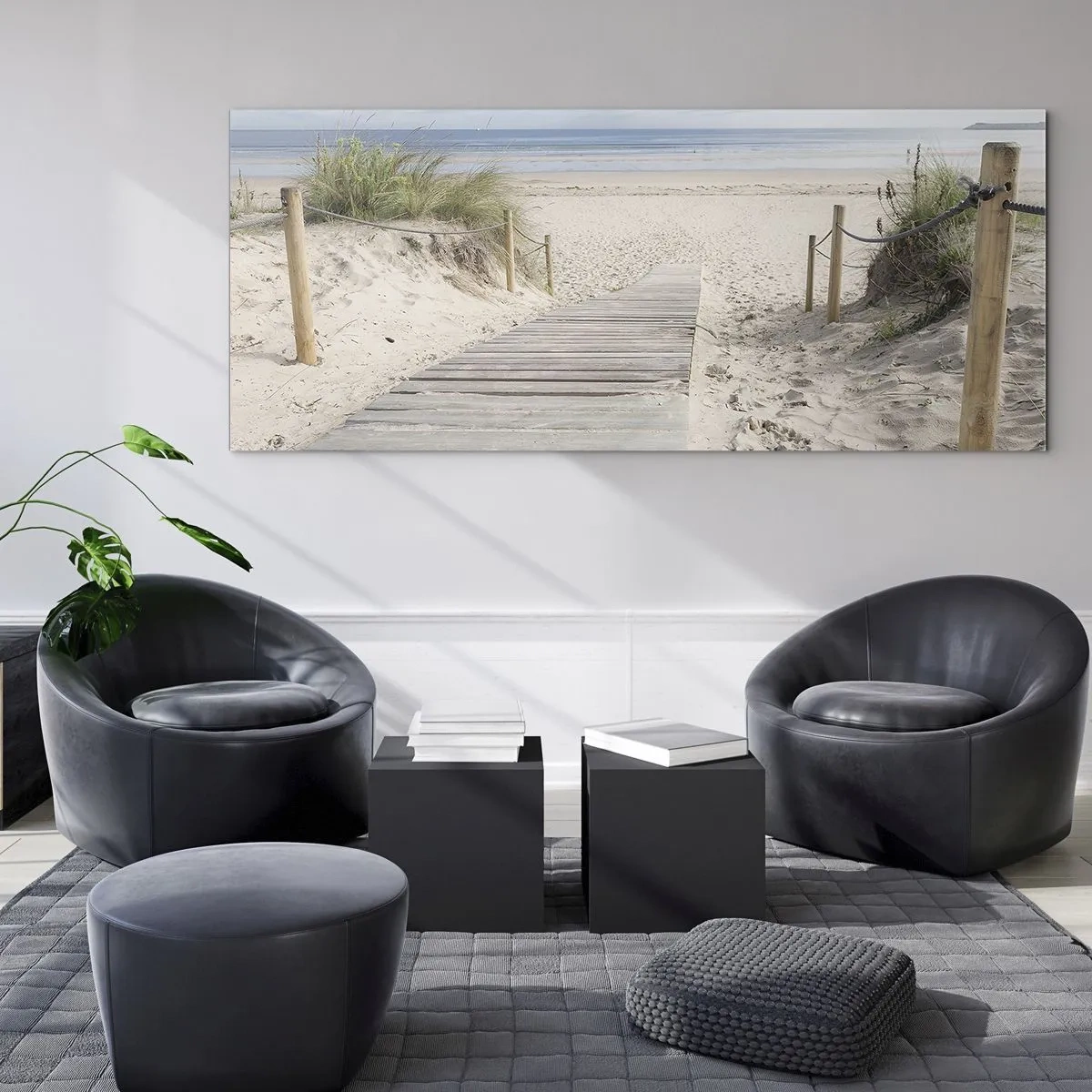 Schilderen op glas - naar de horizon - 90x30 cm