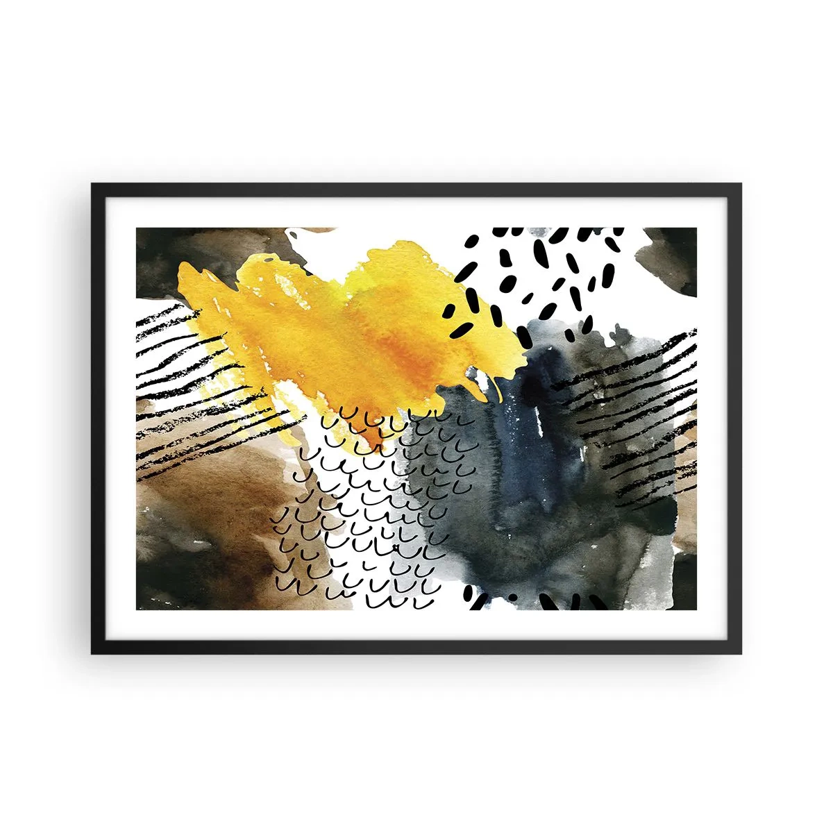 Poster in een zwarte lijst - Een ontmoeting van de elementen - 70x50 cm