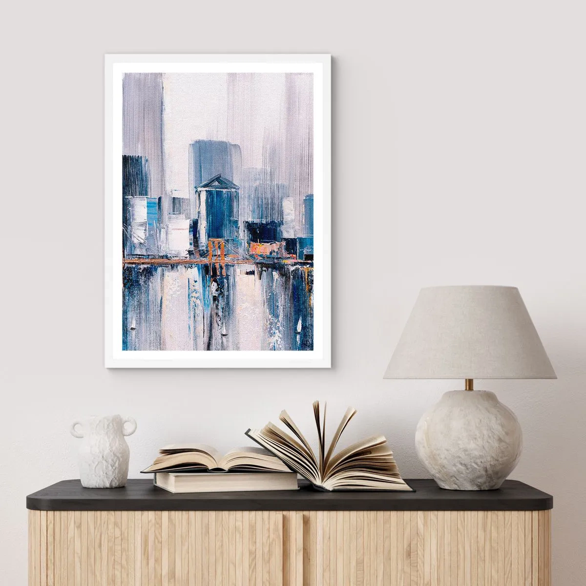 Poster in een witte lijst - New Yorkse impressie - 50x70 cm