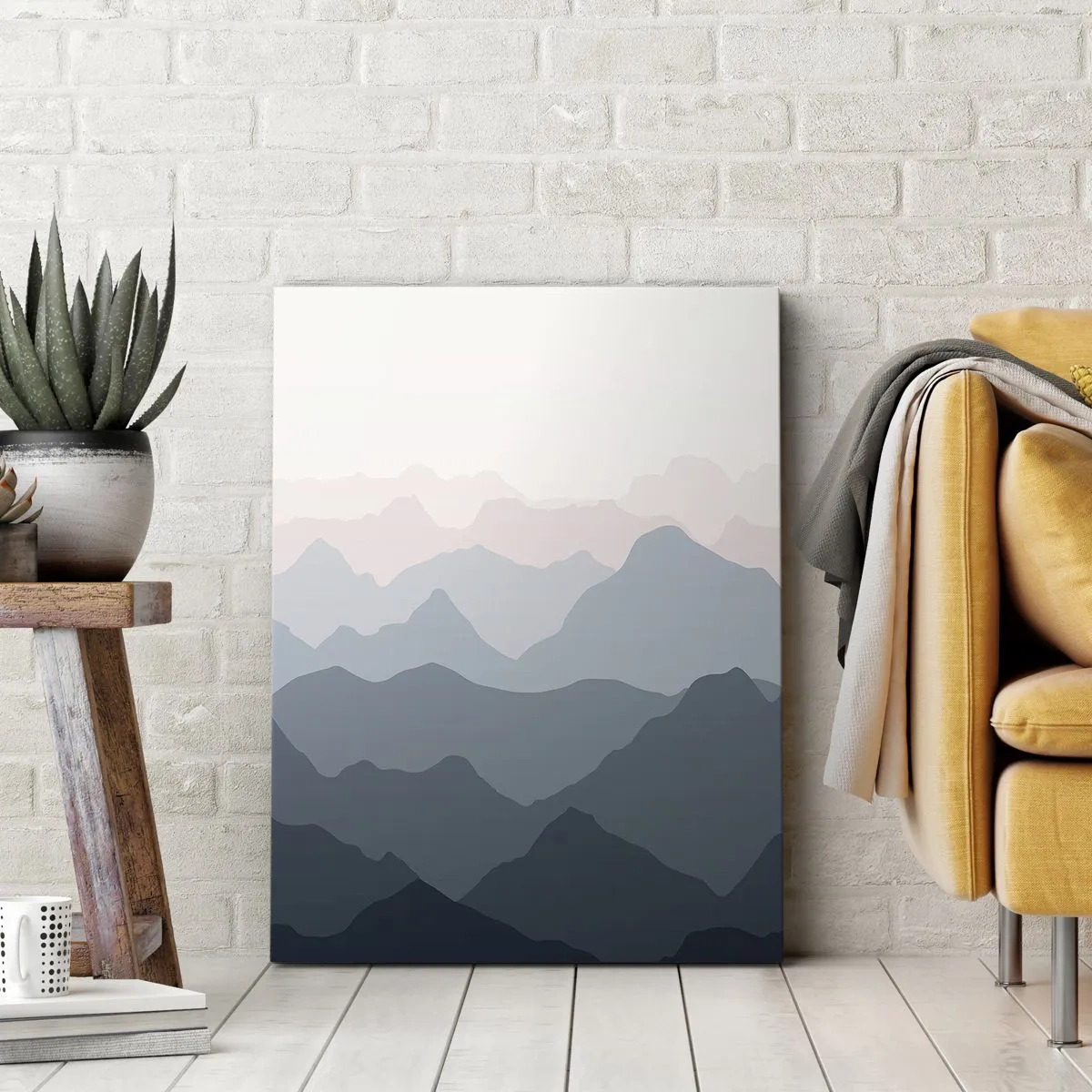 Schilderen op canvas - Golven van de bergen - 55x100 cm