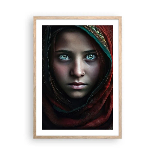 Een poster in een licht eiken lijst - Oosterse prinses - 50x70 cm