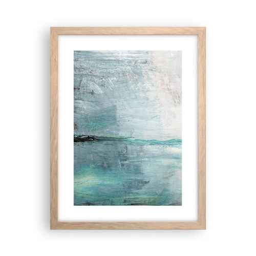 Een poster in een licht eiken lijst - Horizontaal in blauw - 30x40 cm