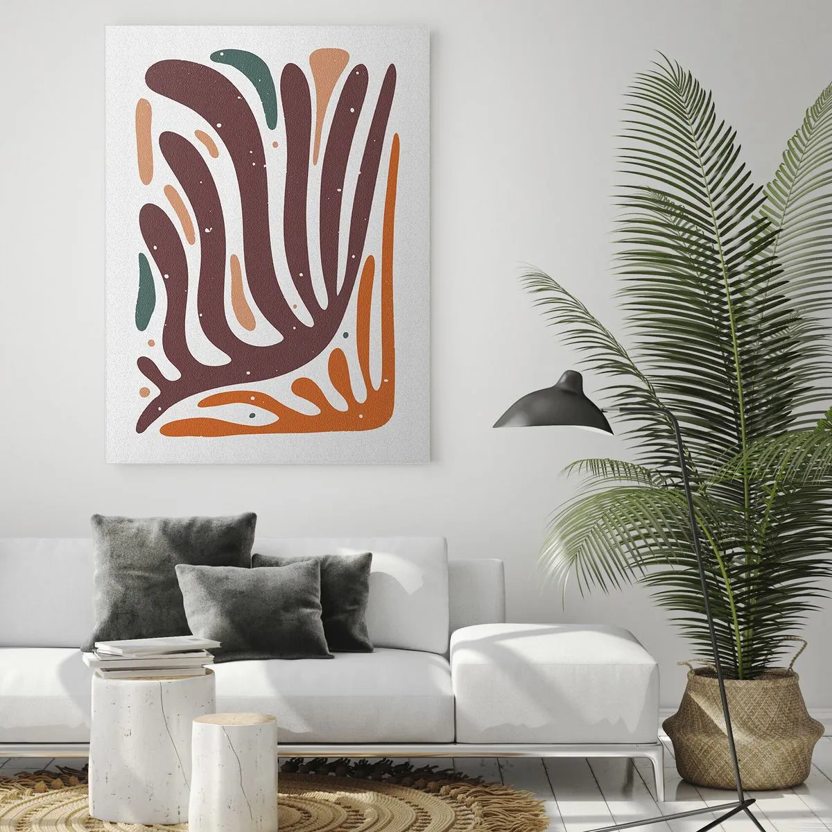 Schilderen op glas - Stralende organische compositie - 80x120 cm